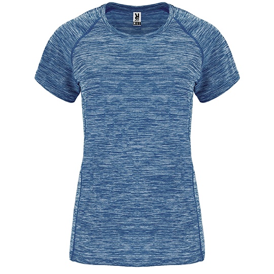 T-shirt Damski Luzny Kroj Poliester Funkcyjny RY6649 - Heather Navy Blue 247