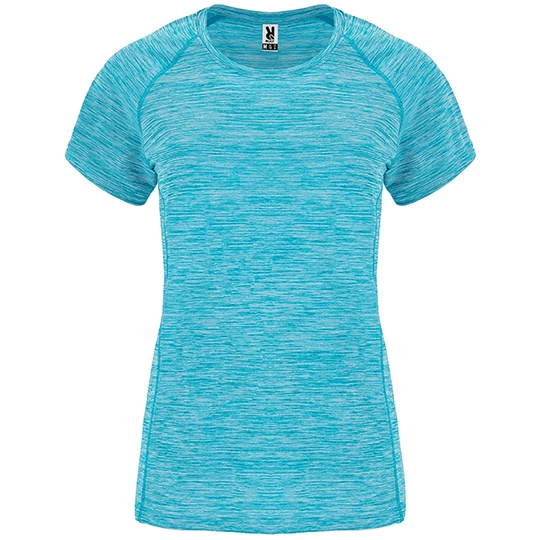 T-shirt Damski Luzny Kroj Poliester Funkcyjny RY6649 - Heather Turquoise 246