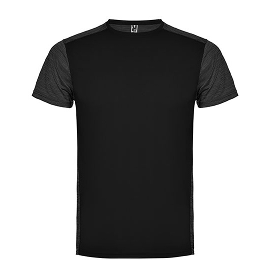 Koszulka Meska Funkcyjna Poliester RY6653 - Black 02 & Heather Black 243
