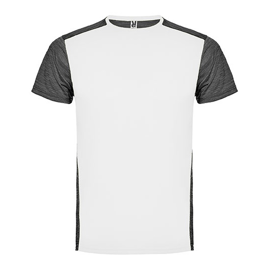 Koszulka Meska Funkcyjna Poliester RY6653 - White 01 & Heather Black 243