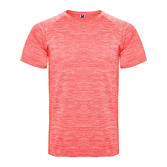 Dzieciecy t-shirt funkcyjny z raglanowym rekawem RY6654K - Heather Fluor Coral 244