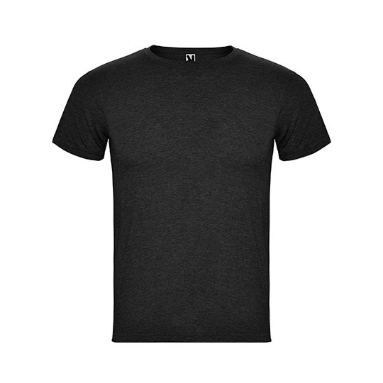 Koszulka Męska Krótki Rękaw Melanż Poliester Bawełna RY6660 - Heather Black 243