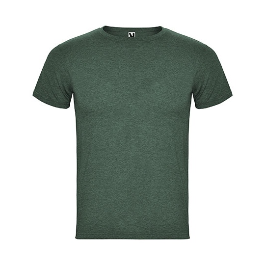 Koszulka Męska Krótki Rękaw Melanż Poliester Bawełna RY6660 - Heather Bottle Green 257