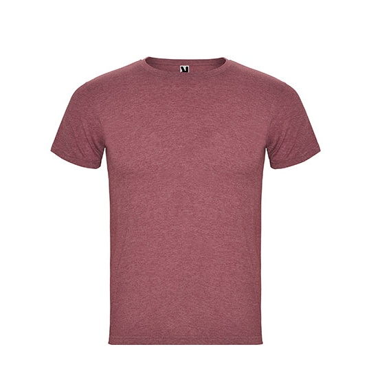 Koszulka Męska Krótki Rękaw Melanż Poliester Bawełna RY6660 - Heather Garnet Red 256
