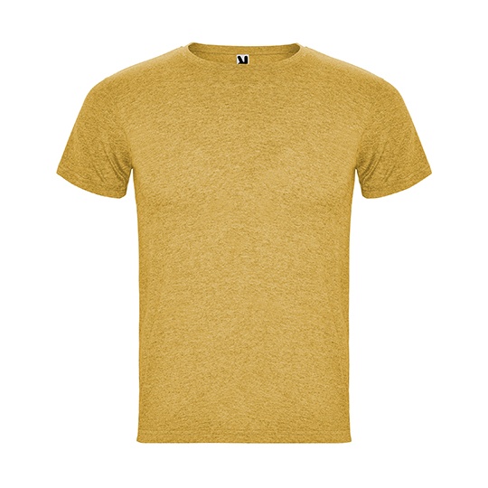 Koszulka Męska Krótki Rękaw Melanż Poliester Bawełna RY6660 - Heather Mustard 39