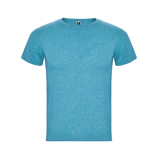 Koszulka Męska Krótki Rękaw Melanż Poliester Bawełna RY6660 - Heather Turquoise 246
