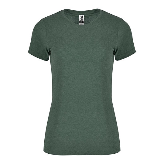 T-shirt Damski Melanzowy Bez Szwow Bocznych RY6661 - Heather Bottle Green 257