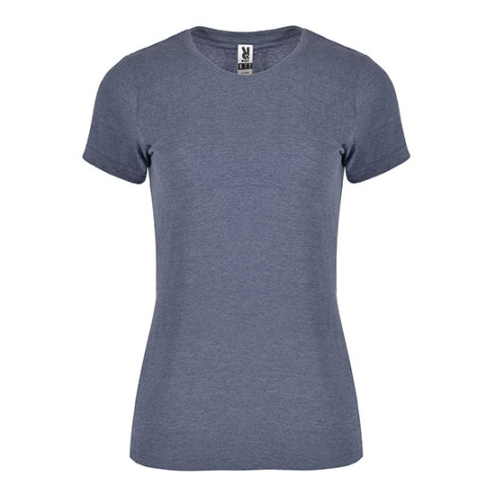 T-shirt Damski Melanzowy Bez Szwow Bocznych RY6661 - Heather Denim 255