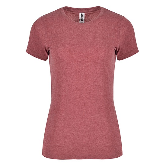 T-shirt Damski Melanzowy Bez Szwow Bocznych RY6661 - Heather Garnet Red 256