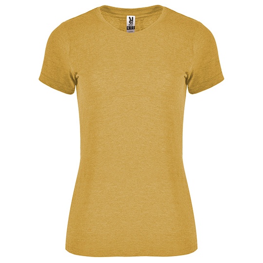 T-shirt Damski Melanzowy Bez Szwow Bocznych RY6661 - Heather Mustard 39