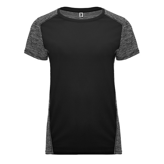 Koszulka Damska Funkcyjna Oddychajaca Szybkoschnaca RY6663 - Black 02 & Heather Black 243