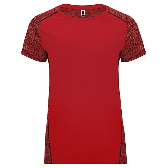 Koszulka Damska Funkcyjna Oddychajaca Szybkoschnaca RY6663 - Red 60 & Heather Red 245