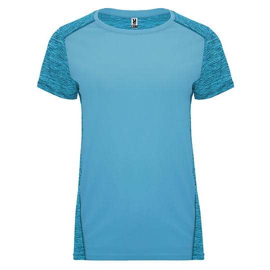 Koszulka Damska Funkcyjna Oddychajaca Szybkoschnaca RY6663 - Turquoise 12 & Heather Turquoise 246