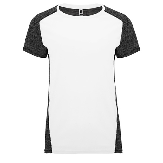 Koszulka Damska Funkcyjna Oddychajaca Szybkoschnaca RY6663 - White 01 & Heather Black 243