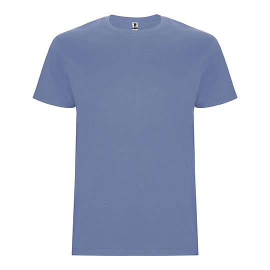 T-Shirt Męski Bez Szwow Bocznych Bawełniany RY6681 - Denim Blue 86