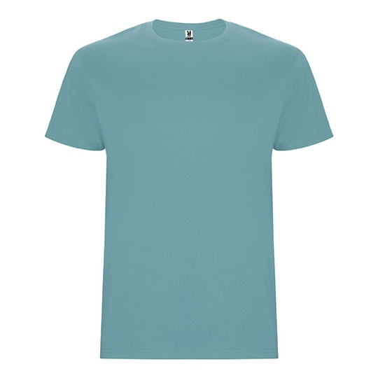 T-Shirt Męski Bez Szwow Bocznych Bawełniany RY6681 - Dusty Blue 267