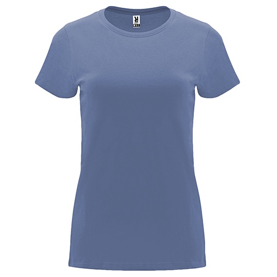 T-shirt Damski Slim Bawełniany RY6683 - Denim Blue 86