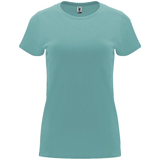 T-shirt Damski Slim Bawelniany RY6683 - Dusty Blue 267
