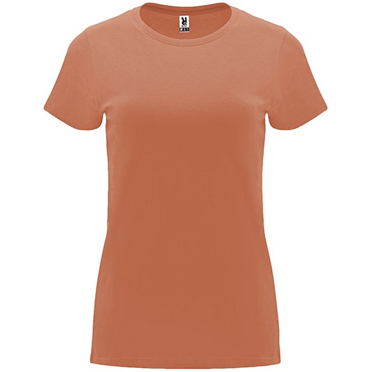 T-shirt Damski Slim Bawełniany RY6683 - Greek Orange 265