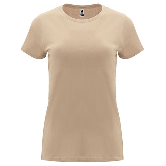 T-shirt Damski Slim Bawełniany RY6683 - Sand 07