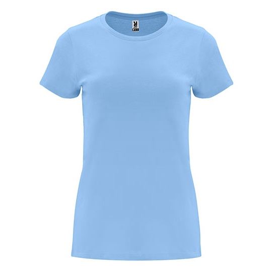 Damski T-shirt Slim z Krótkim Rękawem RY6683 - Sky Blue 10