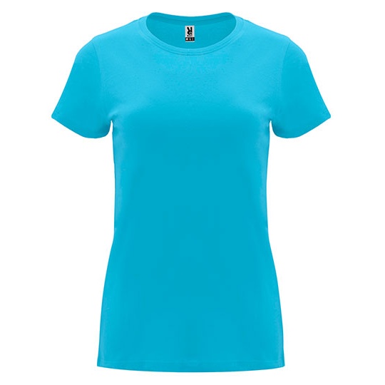 T-shirt Damski Slim Bawelniany RY6683 - Turquoise 12