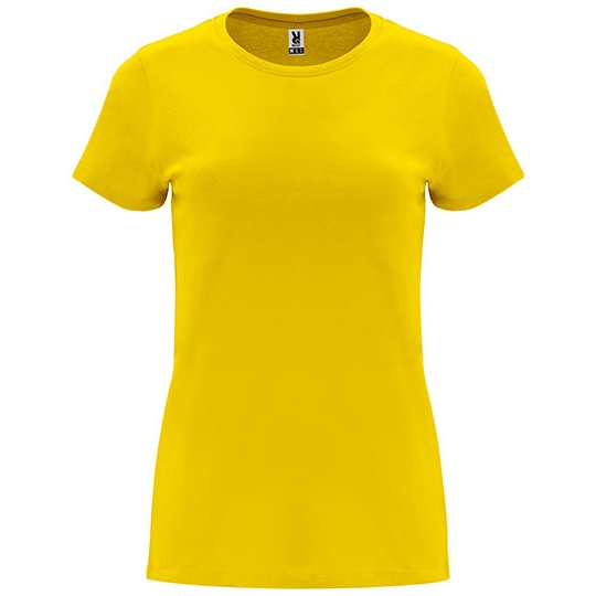 T-shirt Damski Slim Bawelniany RY6683 - Yellow 03