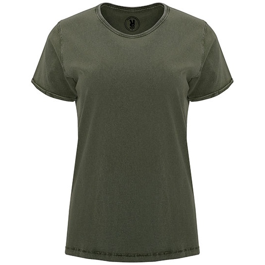 T-shirt Damski Bawelniany o Wygladzie Jeansu RY6691 - Dark Green Brown 38