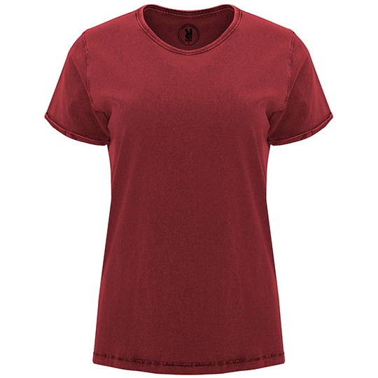 T-shirt Damski Bawelniany o Wygladzie Jeansu RY6691 - Garnet Red 57