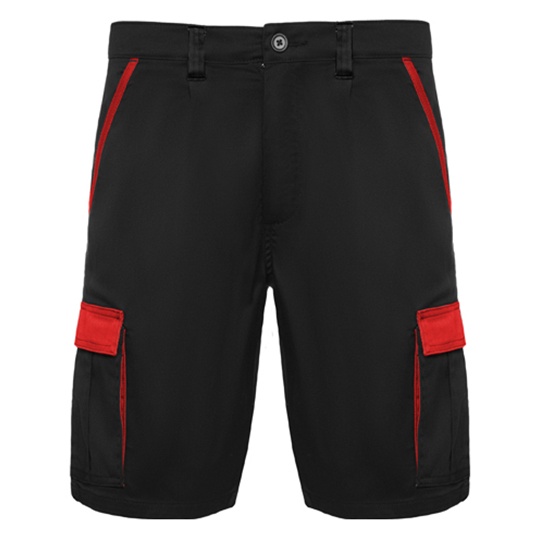 Szorty Twillowe Elastyczne Meskie RY8409 - Black 02 & Red 60