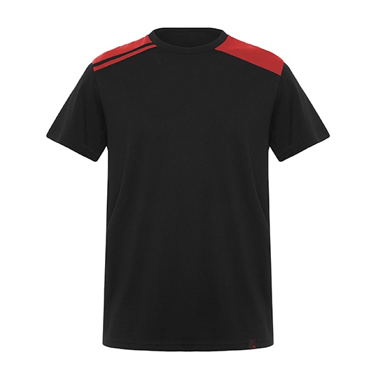 Koszulka Meska Bawelna Poliester Jersey RY8411 - Black 02 & Red 60