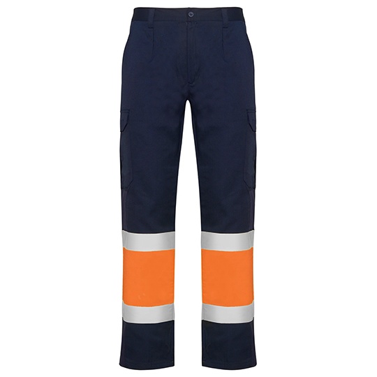 Spodnie Robocze Odblaskowe RY9300 - Navy Blue 55 & Fluor Orange 223