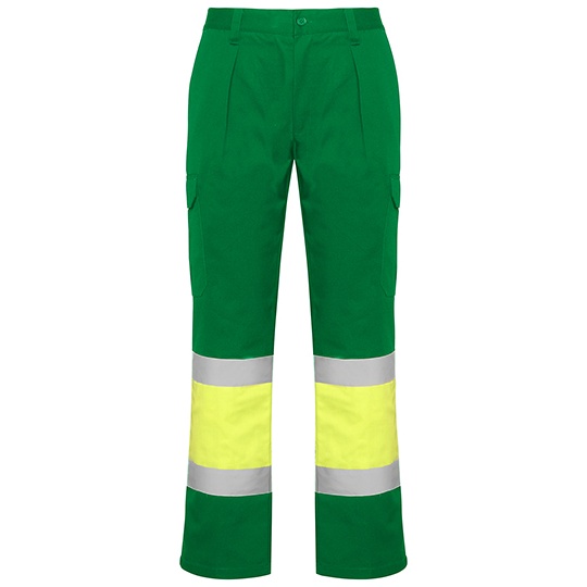 Spodnie Zimowe Odblaskowe Wielokieszeniowe RY9301 - Garden Green 52 & Fluor Yellow 221