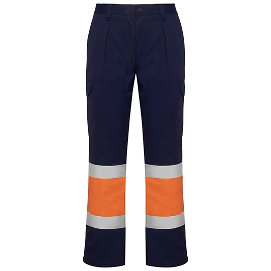 Spodnie Zimowe Odblaskowe Wielokieszeniowe RY9301 - Navy Blue 55 & Fluor Orange 223