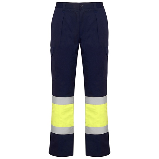 Spodnie Zimowe Odblaskowe Wielokieszeniowe RY9301 - Navy Blue 55 & Fluor Yellow 221