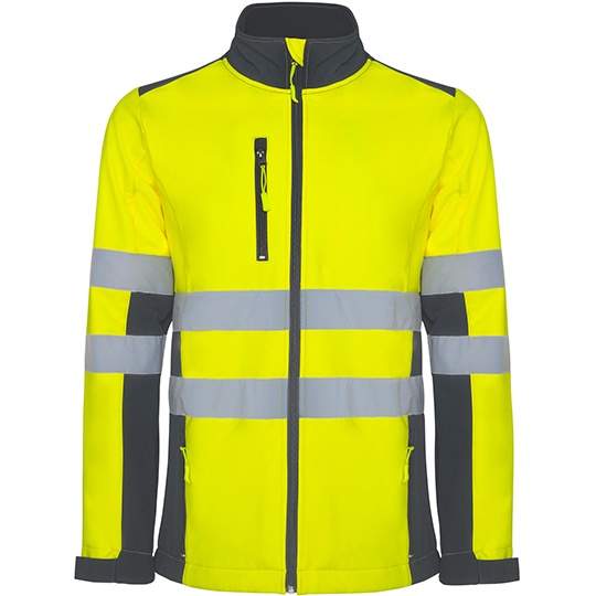 Kurtka Softshell Odblaskowa Wiatroszczelna RY9303 - Lead 23 & Fluor Yellow 221