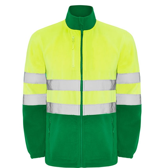 Bluza Mikropolar Odblaskowa Wiatroodporna RY9305 - Garden Green 52 & Fluor Yellow 221