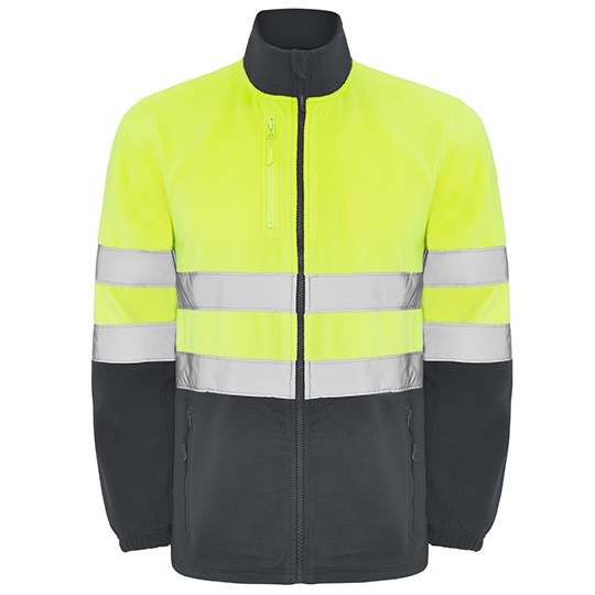 Bluza Mikropolar Odblaskowa Wiatroodporna RY9305 - Lead 23 & Fluor Yellow 221