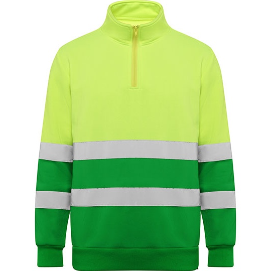 Bluza Półzamkiem Ze Ściągaczem Ostrzegawcza Hi-Vis RY9314 - Garden Green 52 & Fluor Yellow 221