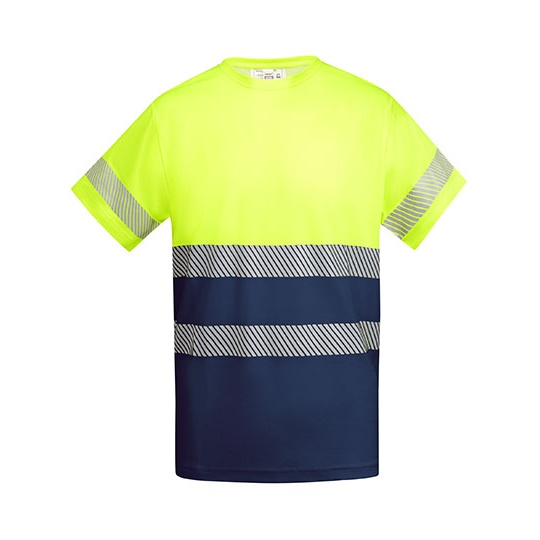 Koszulka Krotki Rekaw Odblaskowa RY9317 - Navy Blue 55 & Fluor Yellow 221