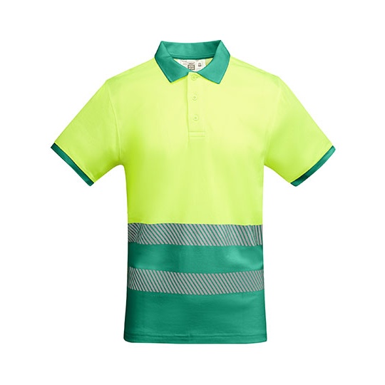 Koszulka Polo Meska Krotki Rekaw Oddychajaca Hi-Vis RY9318 - Garden Green 52 & Fluor Yellow 221
