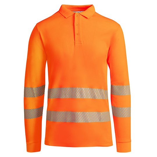 Odblaskowa koszulka polo z długim rękawem RY9319 - Fluor Orange
