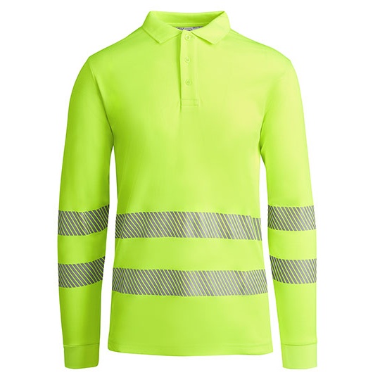 Koszulka Polo Męska Długi Rękaw Odblaskowa RY9319 - Fluor Yellow 221