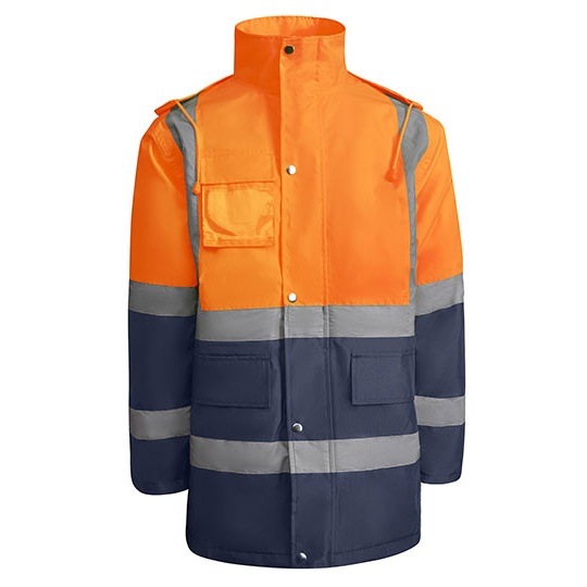 Kurtka Robocza Odblaskowa Pikowana Wodoodporna RY9320 - Navy Blue 55 & Fluor Orange 223