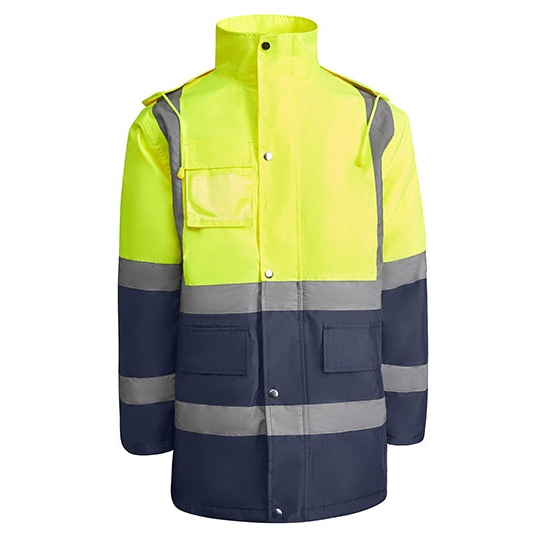 Kurtka Robocza Odblaskowa Pikowana Wodoodporna RY9320 - Navy Blue 55 & Fluor Yellow 221