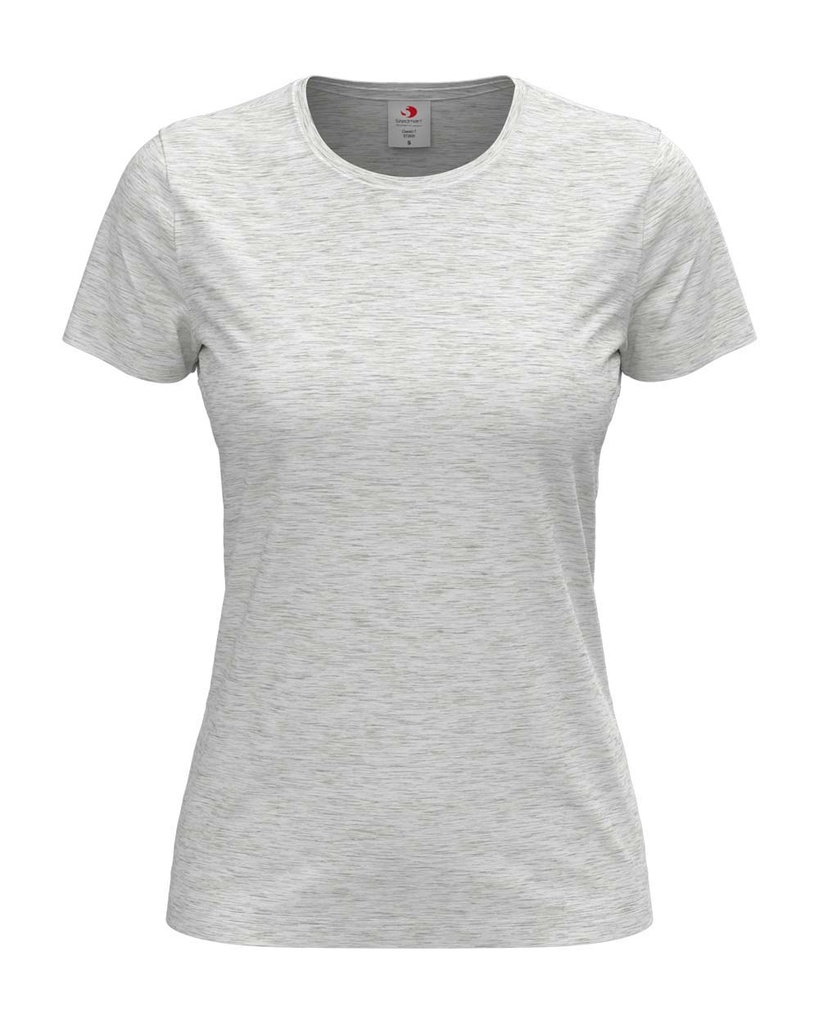 T-shirt Damski Klasyczny Bawelniany S141 - Ash (Heather)