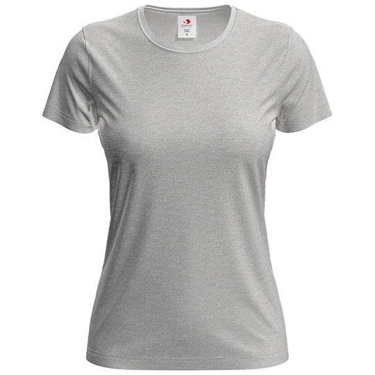 T-shirt Damski Klasyczny Bawelniany S141 - Ash (Heather)