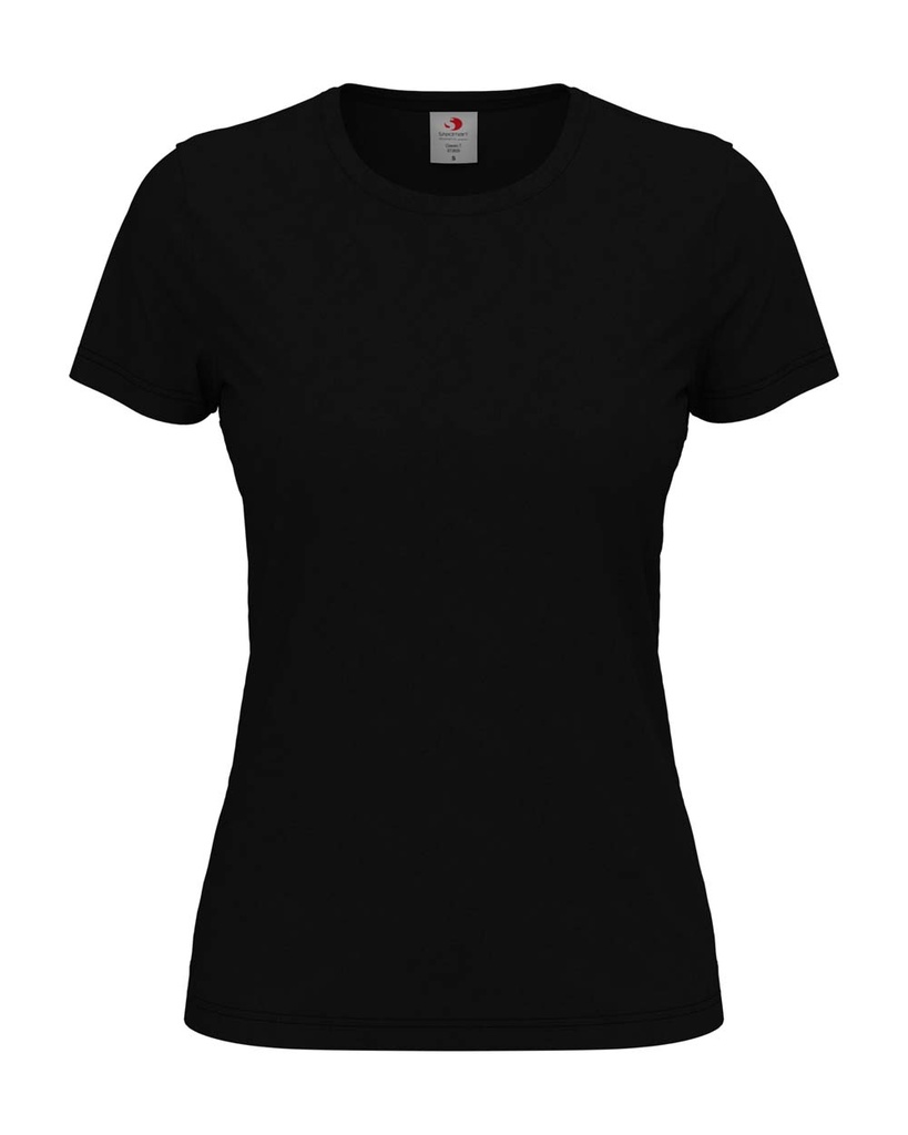 T-shirt Damski Klasyczny Bawelniany S141 - Black Opal