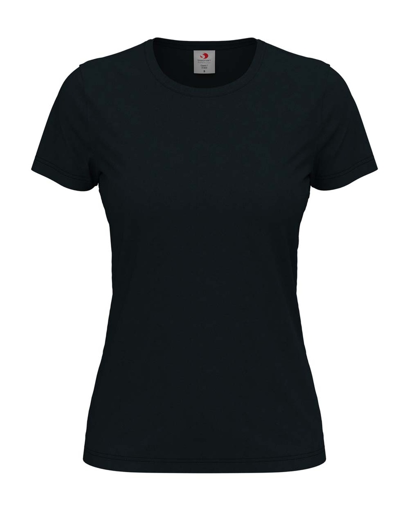 T-shirt Damski Klasyczny Bawelniany S141 - Blue Midnight