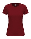 T-shirt Damski Klasyczny Bawelniany S141 - Bordeaux